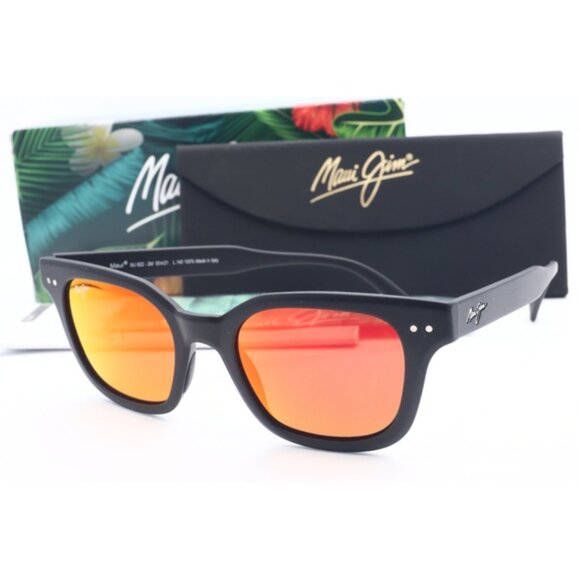 Maui Jim SHORE BREAK MJ 822-2M Black Cat Eye Sunglasses Red polarized Lens 50mm main image 4